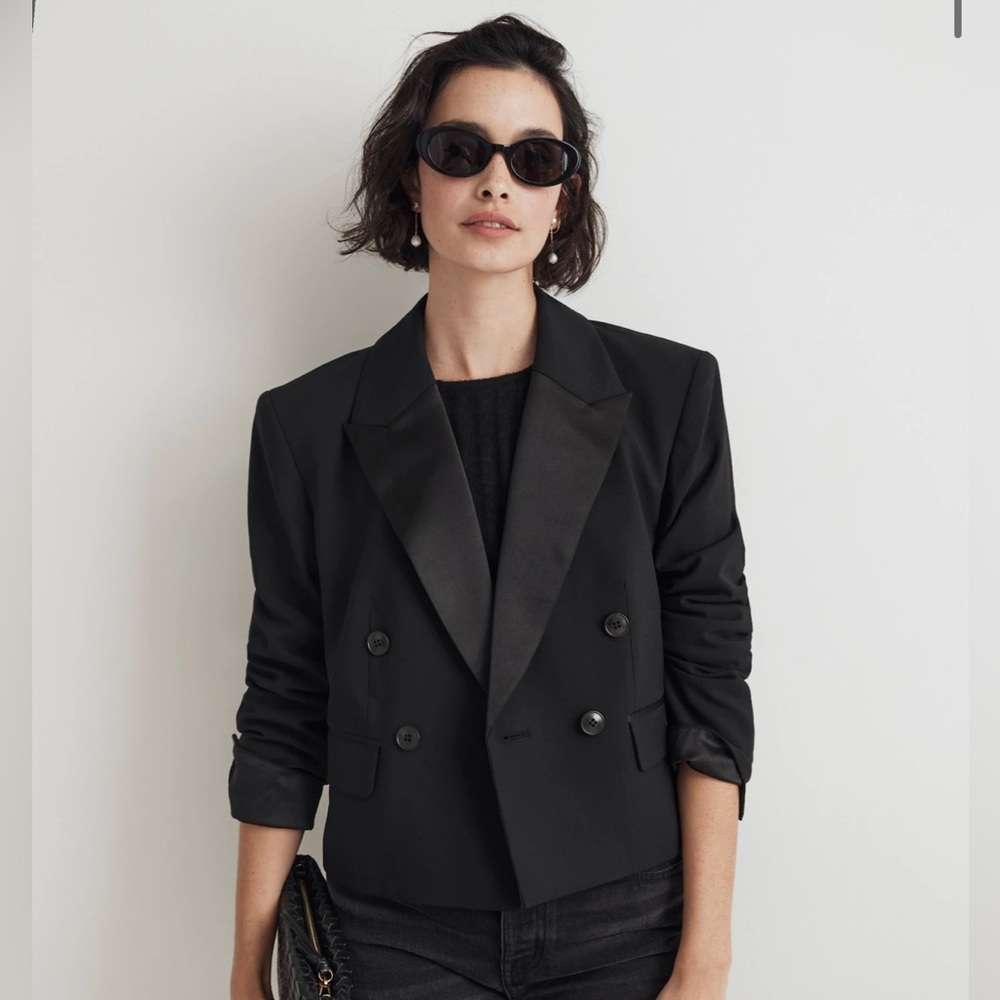 NWT Madewell Cropped Tuxedo Blazer